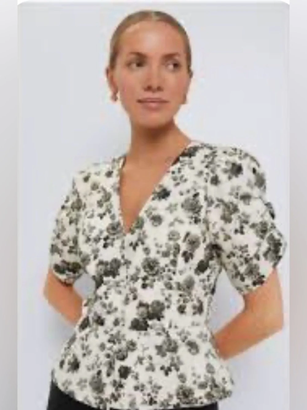 Tuckernuck Lisle Faded Roses Peplum Blouse NWT | Size Large